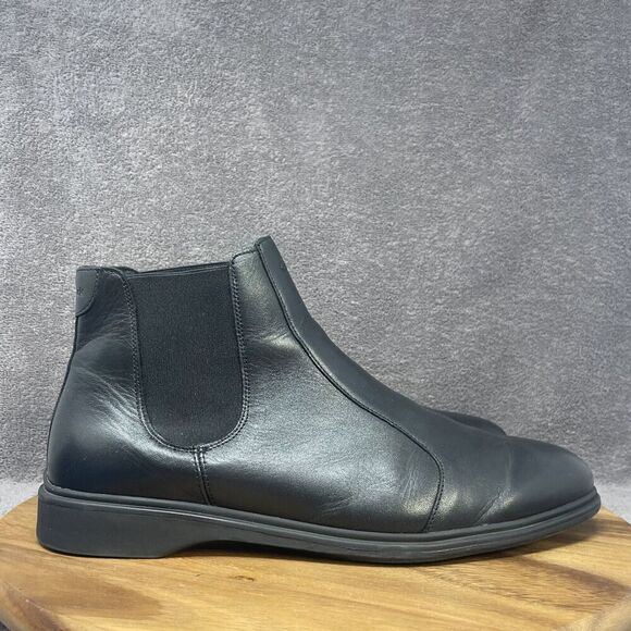 Amberjack Chelsea Boot Men's Size 12.5 M Black Obsidian Leather Pull On Hipster - Picture 1 of 9